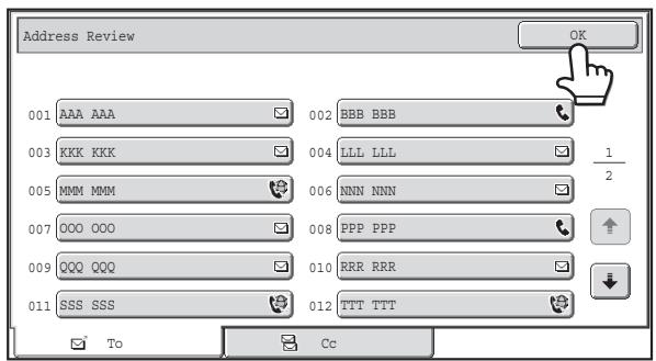 SHARP MX-2614N - CHECKING AND DELETING THE SELECTED DESTINATIONS - 2