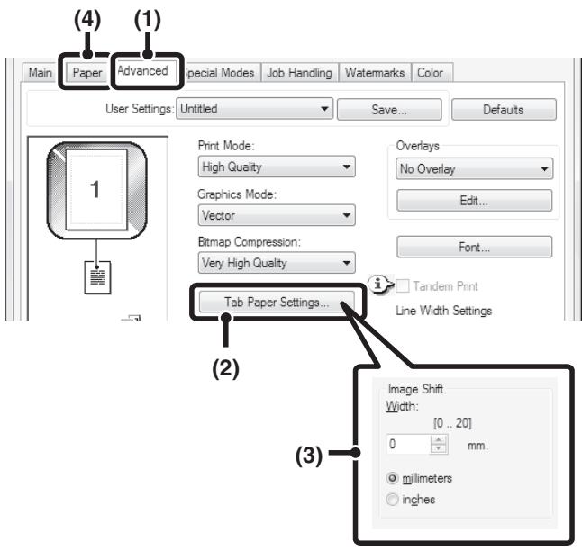 SHARP MX-2614N - Tab Paper Settings (PCL6, PS only) - 1