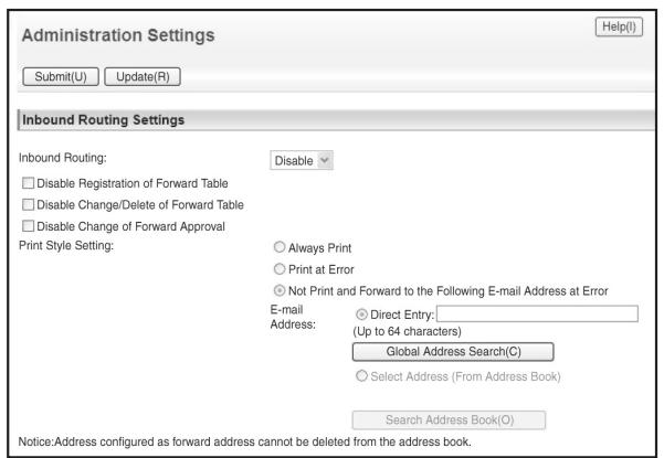 SHARP MX-2614N - CONFIGURING INBOUND ROUTING SETTINGS - 1