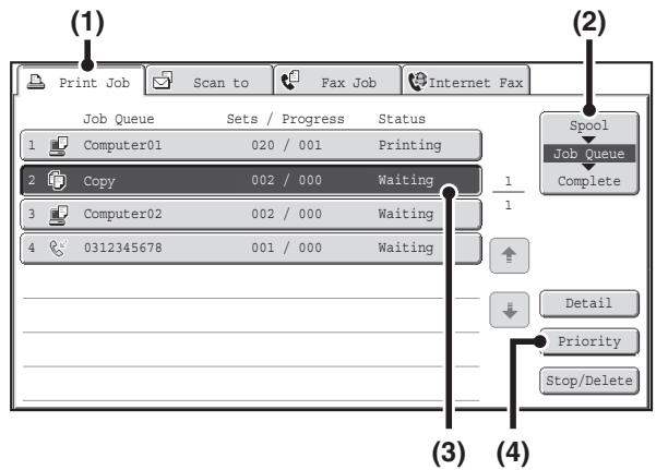 SHARP MX-2614N - GIVING PRIORITY TO A JOB IN THE QUEUE - 2