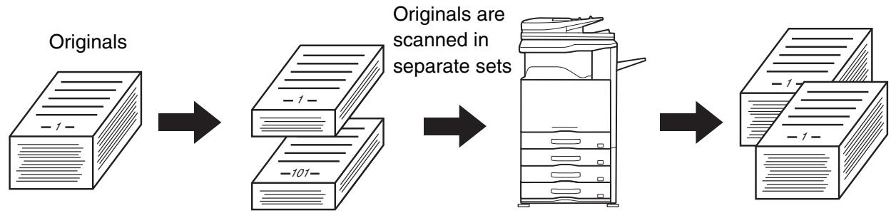 SHARP MX-2614N - Sorting the copies of a large number of originals into 2 sets - 1