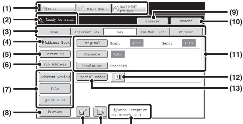 SHARP MX-2614N - BASE SCREEN OF FAX MODE - 1