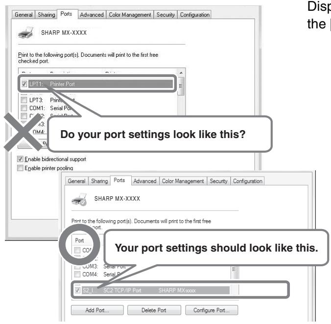 SHARP MX-2614N - - Checking port settings in the printer driver - 1
