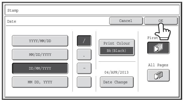 SHARP MX-2614N - Check the displayed date. If you need to change the date, touch the [Date Change] key. - 3
