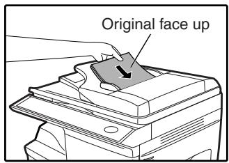 SHARP MX-FX12 - Place the original face up and push it gently into the document feeder tray. - 1