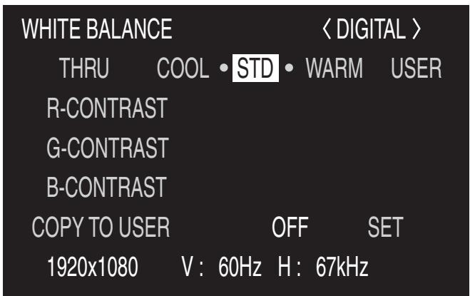 SHARP PN-655E - Exemple d'utilisation de menu : réglage de OSD h-position dans le menu mode SELECT 2. - 1