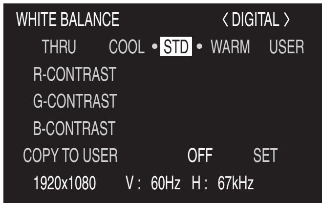 SHARP PN-655E - Beispiel für die Menu-Bedienung: Einstellen der OSD H-POSITION im Menu MODE SELECT 2. - 1