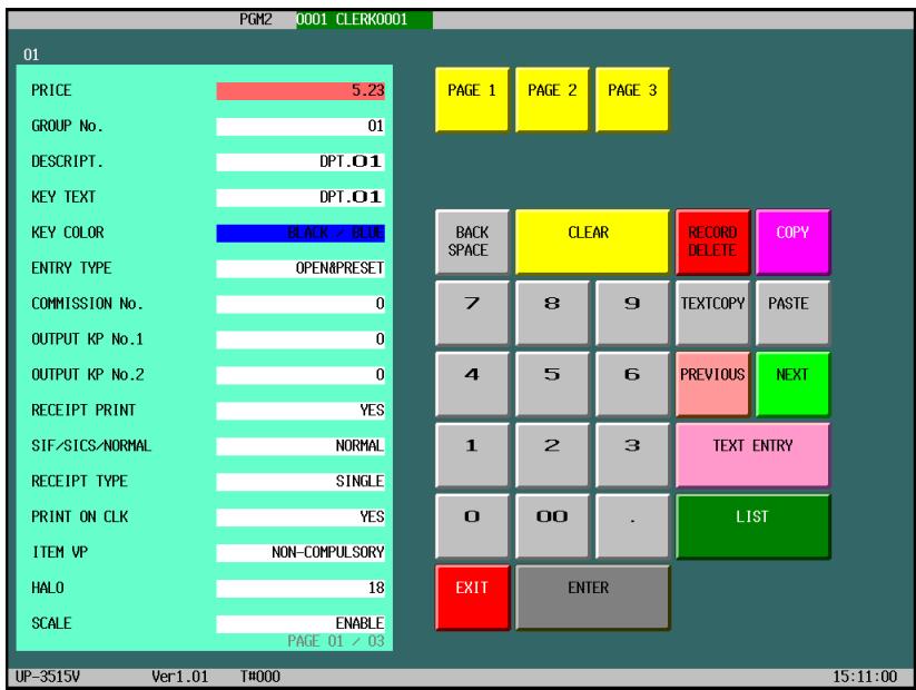SHARP UP-3515 - - Ecran de programmation - 1