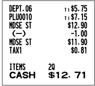 SHARP XE-A20S - Discount for item entries - 2