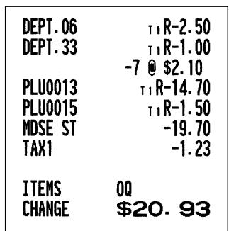 SHARP XE-A20S - ■ Refund entries - 2
