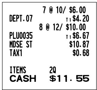 SHARP XE-A20S - ■ Split pricing entries - 3