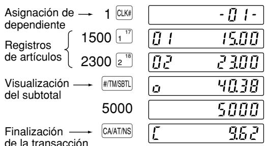 SHARP XE-A20S - Finalización de la transacción - 1