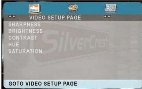 SILVERCREST KH 2360 - Video Setup Page - 1