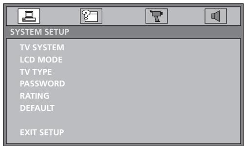 SILVERCREST KH 6502 - SYSTEM SETUP menu - 1