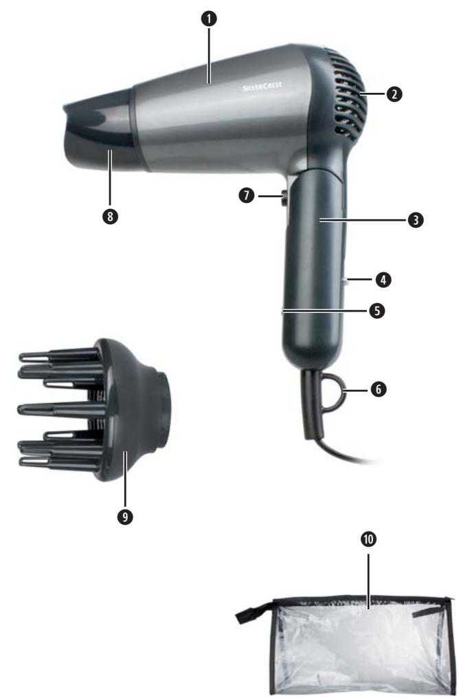 SILVERCREST SRHT 1500 A1 TRAVEL HAIRDRYER - 1