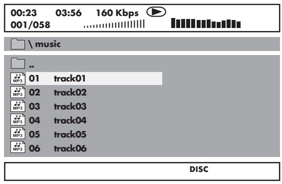00:23 03:56 160 Kbps 001/058 ............\music .. MP3 01 track01 MP3 02 track02 MP3 03 track03 MP3 04 track04 MP3 05 track05 MP3 06 track06 DISC