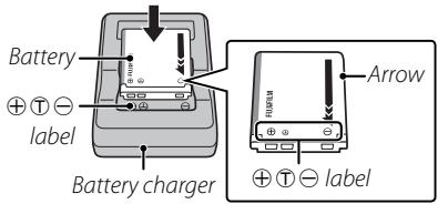 FUJIFILM FINEPIX XP30 - Place the battery in the supplied battery charger. - 1