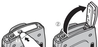 FUJIFILM FINEPIX XP30 - Open the battery-chamber cover. - 1