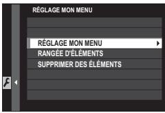 FUJIFILM X-PRO2 - Modification de « mon menu - 1