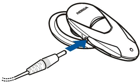 NOKIA WIRELESS HEADSET HDW-2 - Charging the battery - 1