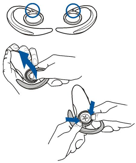 NOKIA WIRELESS HEADSET HDW-2 - Adjusting the headset to your ear - 1