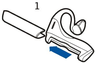 NOKIA WIRELESS HEADSET HS-37W - Insert the battery - 1