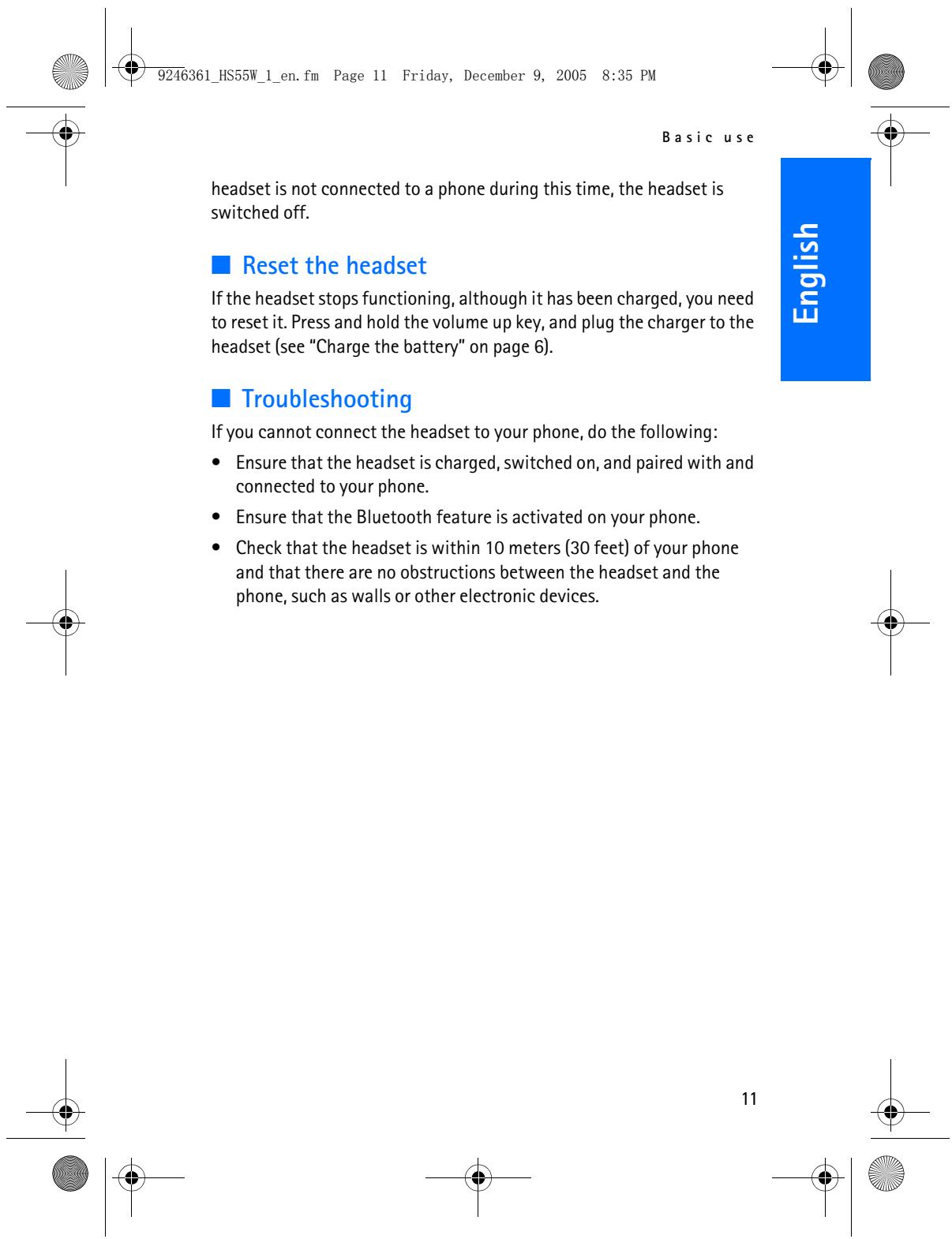 NOKIA WIRELESS HEADSET HS-55W - Bluetooth wireless technology - 10