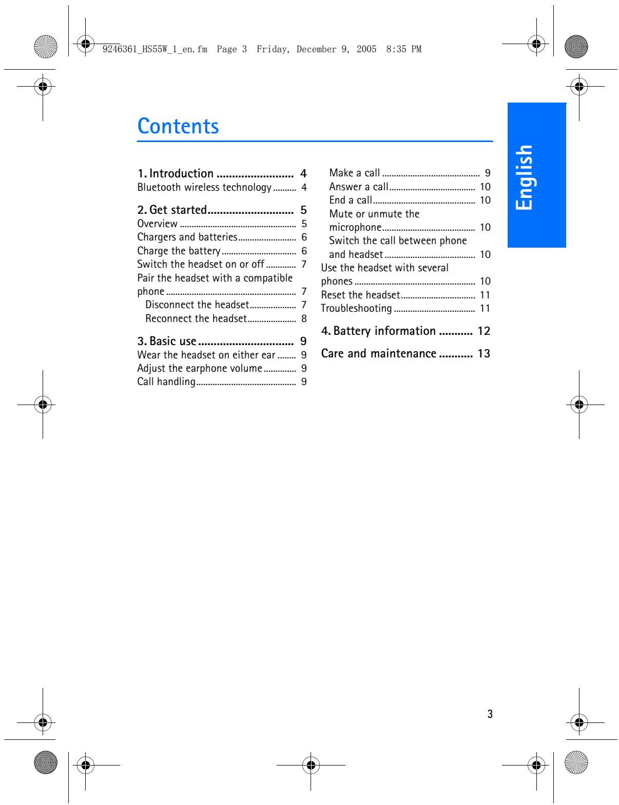 NOKIA WIRELESS HEADSET HS-55W - Nokia Wireless Headset (HS-55W) User Guide - 4
