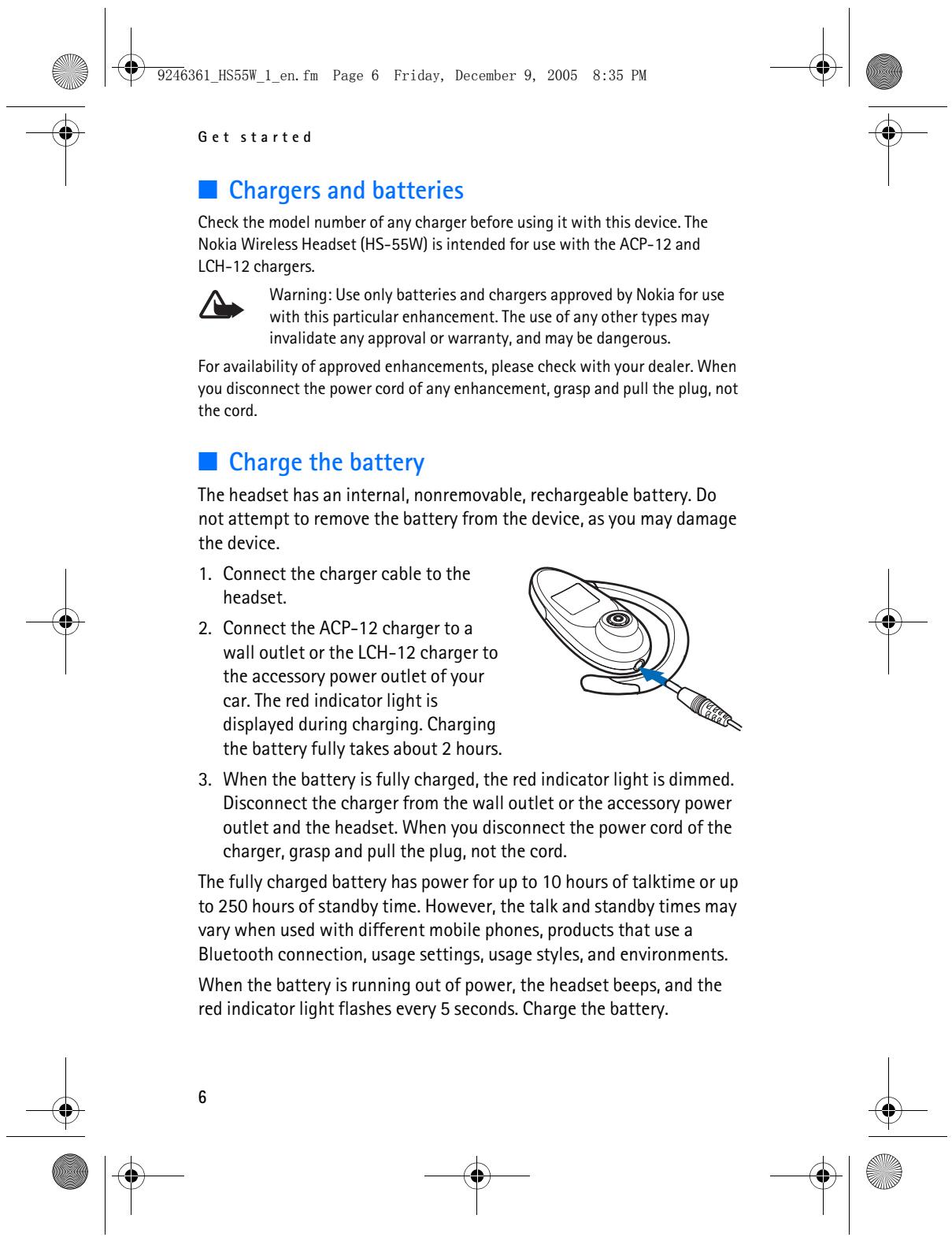 NOKIA WIRELESS HEADSET HS-55W - Bluetooth wireless technology - 5