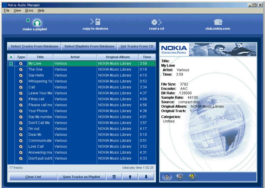 NOKIA MUSIC PLAYER - Select a track - 1