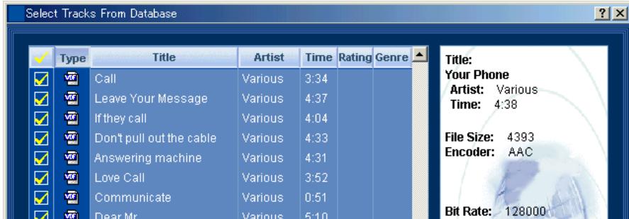 NOKIA MUSIC PLAYER - Select tracks from the database - 1
