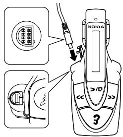 NOKIA MUSIC PLAYER - Remove the Phone/PC connector cap - 1