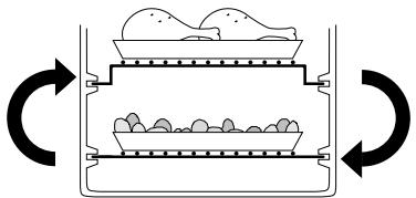 DELONGHI EO 1200W - Cooking on 2 levels at the same time with the convection oven (\*) - 2