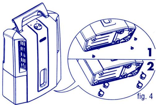 DELONGHI TASCIUGO ARIADRY SLIM - Opération à effectuer pour appliquer les roulettes - 2