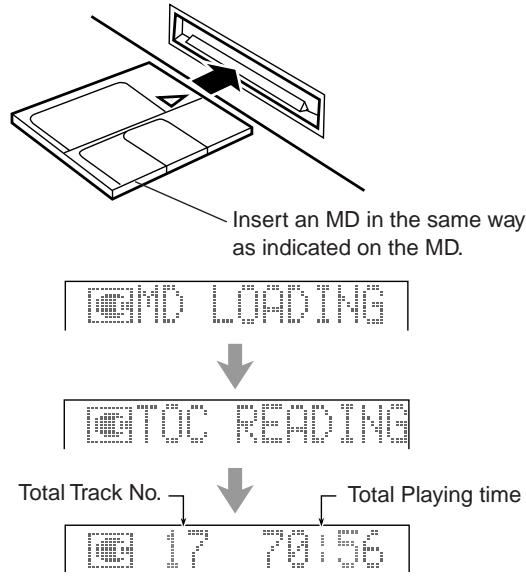 JVC CA-MXS5RMD - Insert an MD into the MD loading slot. - 1