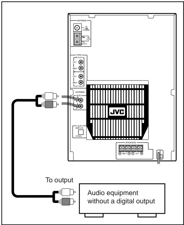 JVC CA-WMD90 - To connect audio equipment without a digital output terminal - 1