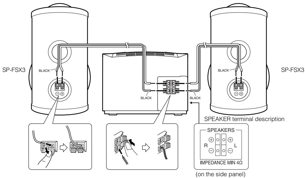 JVC FS-X3 - These speakers are exclusively for this system. Using with other devices will damage the speakers. - 2