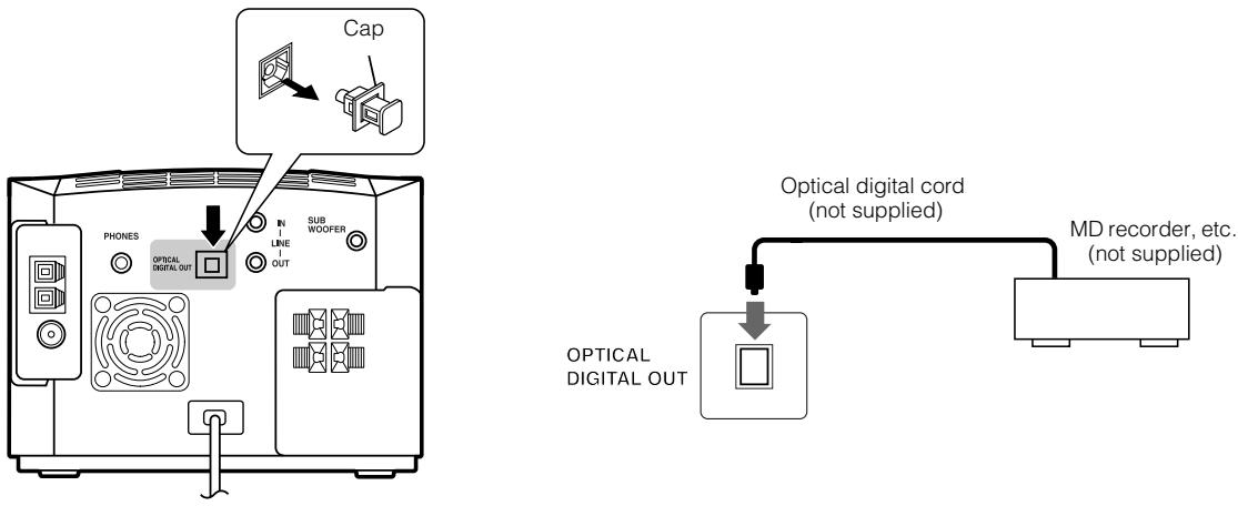JVC FS-X3 - Connecting an MD Recorder, etc (Optical Digital Output) - 1