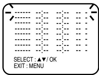 SELECT : ▲▼/ OK EXIT : MENU