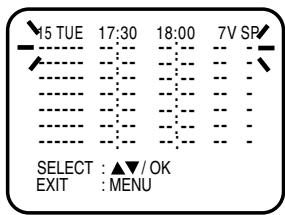 15 TUE 17:30 18:00 7V SP SELECT : ▲/OK EXIT : MENU