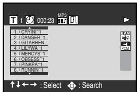 1.\CRYIN1 2.\DANGER1 3.\GITARREN 4.\LILWA1 5.\HEROYS1 6.\LOESS1 7.\PINKPA1 8.\RUNNIN1 ↑↓←→ : Select : Search