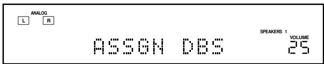 JVC RX-7042S - Press and hold TV SOUND/DBS until "ASSGN DBS" appears on the display. - 1