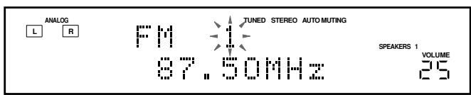 JVC RX-7042S - Press FM/AM PRESET  or  to select a channel number while the channel number position is flashing. - 1