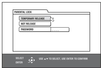 JVC RX-ES1SL - To temporarily release the Parental Lock - 2