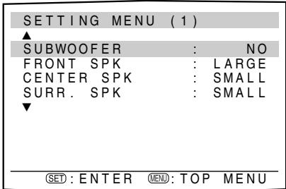 JVC RX-F31S - To select "SETTING MENU," press SET. - 1