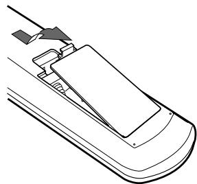 JVC TH-A25 - On the back of the remote control, remove the battery cover. - 1