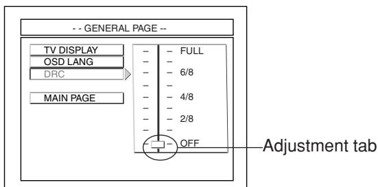JVC TH-A25 - Repeat steps 1 to 3 of “The basic procedure to set up the system preferences” to select (highlight) “DRC.” - 1