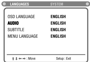 JVC TH-A5 - Press (or ) to select (highlight) one of the language items. - 1