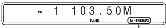 JVC TH-M303 - Press TA/NEWS/INFO repeatedly until the program type indicator (TA/NEWS/INFO) you want appears on the display window. - 1