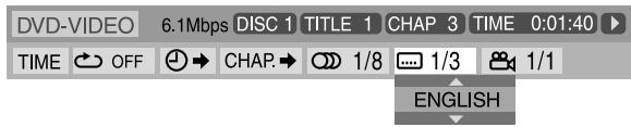 JVC TH-M303 - When using the on-screen bar: - 1